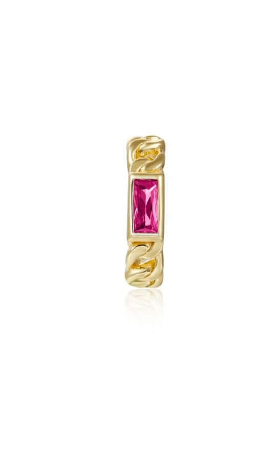 Le Marshand®  -  Joyería en plata 925, chapado en Oro 24K - Cuff Solitario Rosa - Diseños propios - Brazaletes, pulseras, collares y pendientes - Joyería online - Mallorca