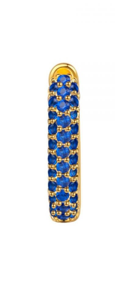 Le Marshand®  -  Joyería en plata 925, chapado en Oro 24K - Arito Mini Circ Q Azul - Diseños propios - Brazaletes, pulseras, collares y pendientes - Joyería online - Mallorca