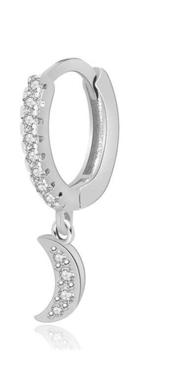 Le Marshand®  -  Joyería en plata 925, chapado en Oro 24K - Arito Circ Luna (Plata) - Diseños propios - Brazaletes, pulseras, collares y pendientes - Joyería online - Mallorca