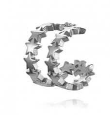 Le Marshand®  -  Joyería en plata 925, chapado en Oro 24K - Cuff liso estrellitas (Plata) - Diseños propios - Brazaletes, pulseras, collares y pendientes - Joyería online - Mallorca