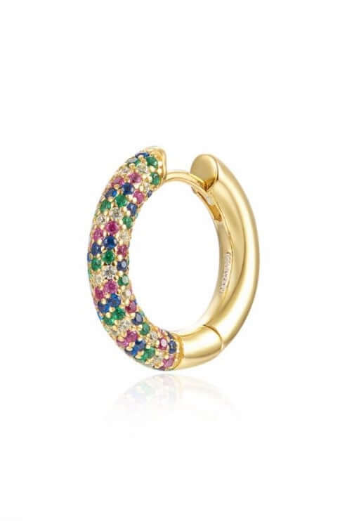 Le Marshand®  -  Joyería en plata 925, chapado en Oro 24K - Arito Lux Round Colorines - Diseños propios - Brazaletes, pulseras, collares y pendientes - Joyería online - Mallorca