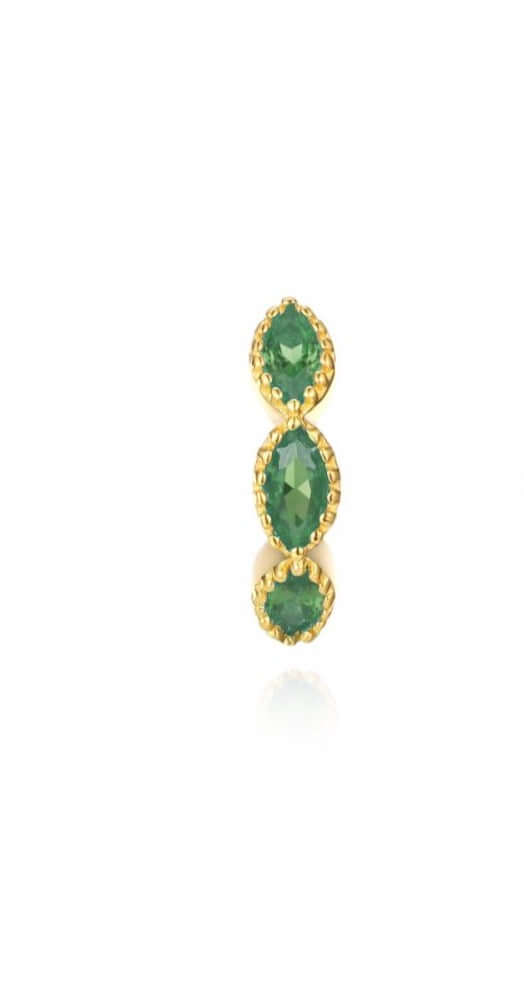 Le Marshand®  -  Joyería en plata 925, chapado en Oro 24K - Arito Drops Verde - Diseños propios - Brazaletes, pulseras, collares y pendientes - Joyería online - Mallorca