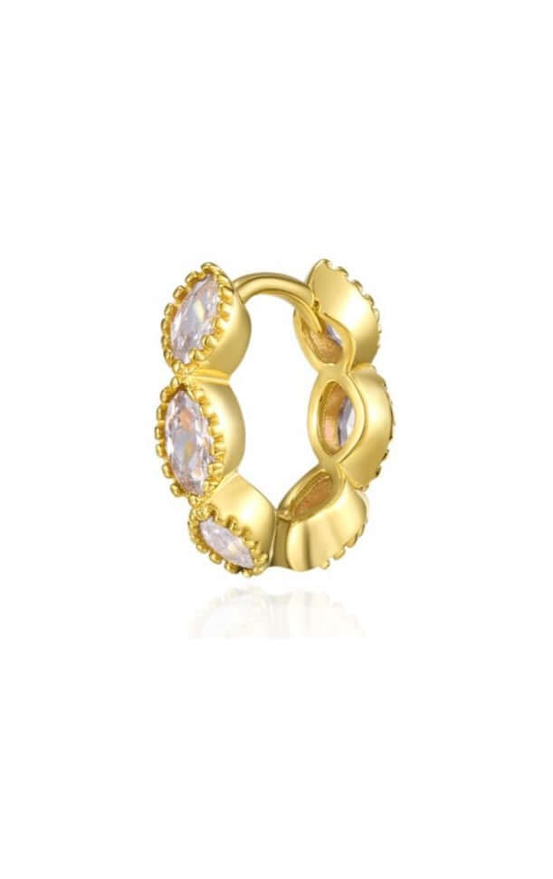 Le Marshand®  -  Joyería en plata 925, chapado en Oro 24K - Arito Drops Blanco - Diseños propios - Brazaletes, pulseras, collares y pendientes - Joyería online - Mallorca