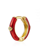 Le Marshand®  -  Joyería en plata 925, chapado en Oro 24K - Arito Esmaltado Rojo - Diseños propios - Brazaletes, pulseras, collares y pendientes - Joyería online - Mallorca