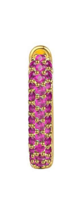 Le Marshand®  -  Joyería en plata 925, chapado en Oro 24K - Arito Mini Circ Q Rosa - Diseños propios - Brazaletes, pulseras, collares y pendientes - Joyería online - Mallorca