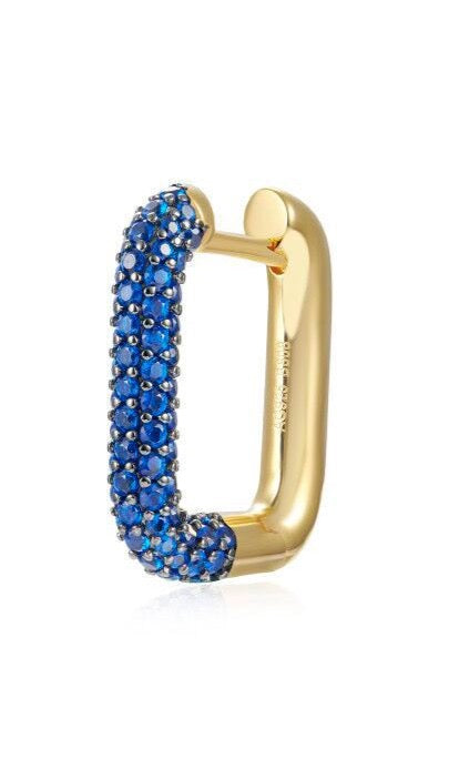 Le Marshand®  -  Joyería en plata 925, chapado en Oro 24K - Arito Lux Q Azul marino - Diseños propios - Brazaletes, pulseras, collares y pendientes - Joyería online - Mallorca