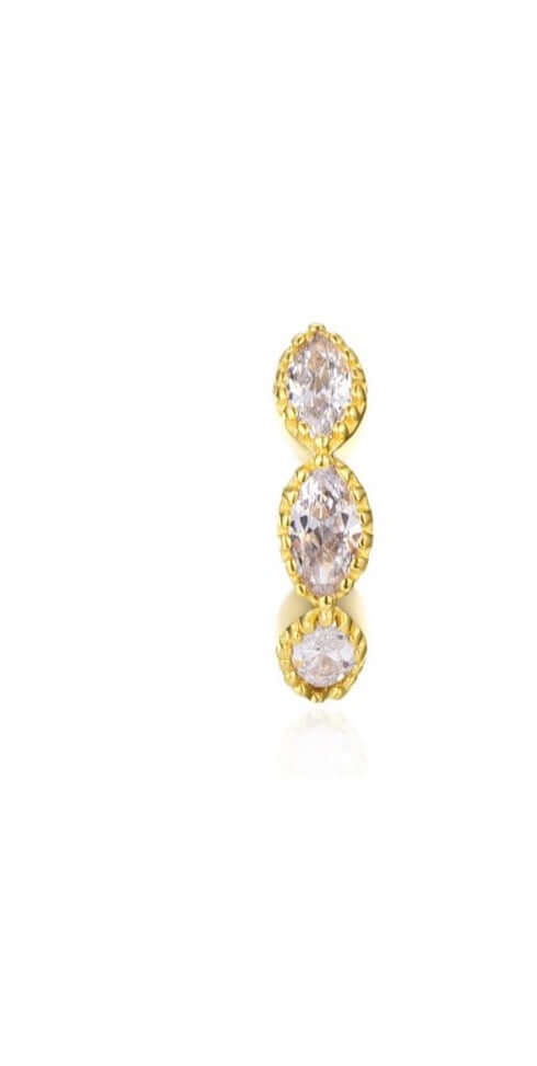 Le Marshand®  -  Joyería en plata 925, chapado en Oro 24K - Arito Drops Blanco - Diseños propios - Brazaletes, pulseras, collares y pendientes - Joyería online - Mallorca