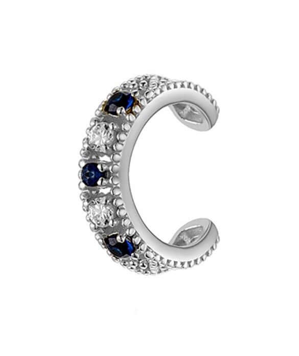 Le Marshand®  -  Joyería en plata 925, chapado en Oro 24K - Cuff Circonitas Blanc Blue - Diseños propios - Brazaletes, pulseras, collares y pendientes - Joyería online - Mallorca