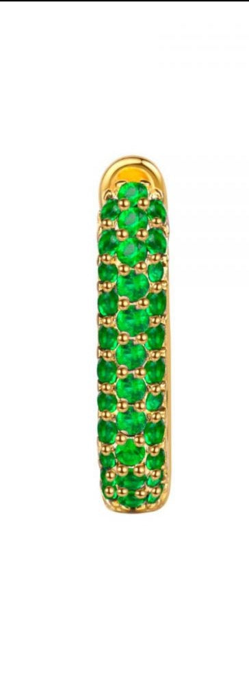 Le Marshand®  -  Joyería en plata 925, chapado en Oro 24K - Arito Mini Circ Q Verde - Diseños propios - Brazaletes, pulseras, collares y pendientes - Joyería online - Mallorca