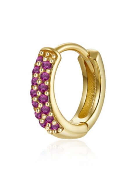 Le Marshand®  -  Joyería en plata 925, chapado en Oro 24K - Arito Round Rosa - Diseños propios - Brazaletes, pulseras, collares y pendientes - Joyería online - Mallorca