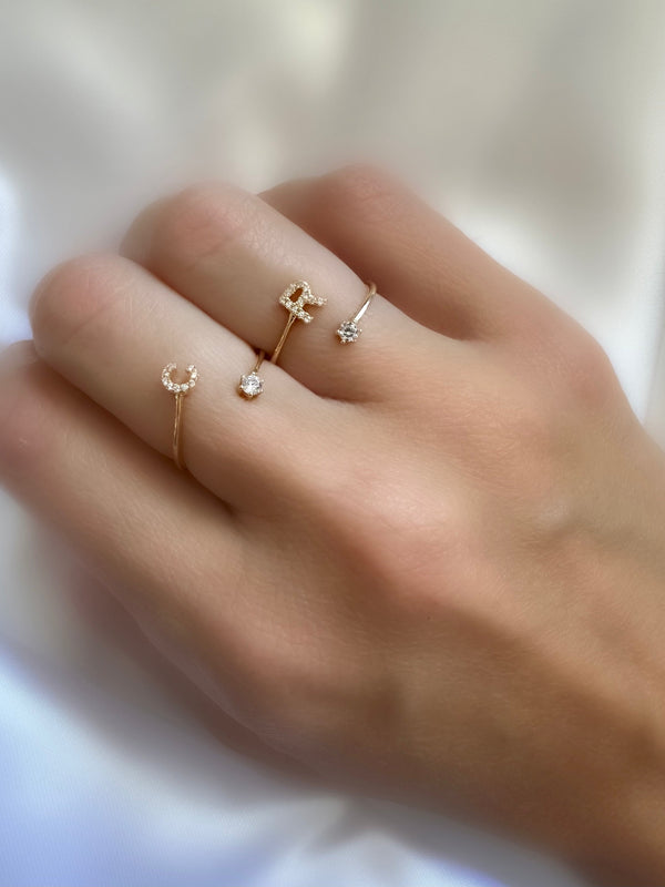 Letters Ring (18k gold plated silver)
