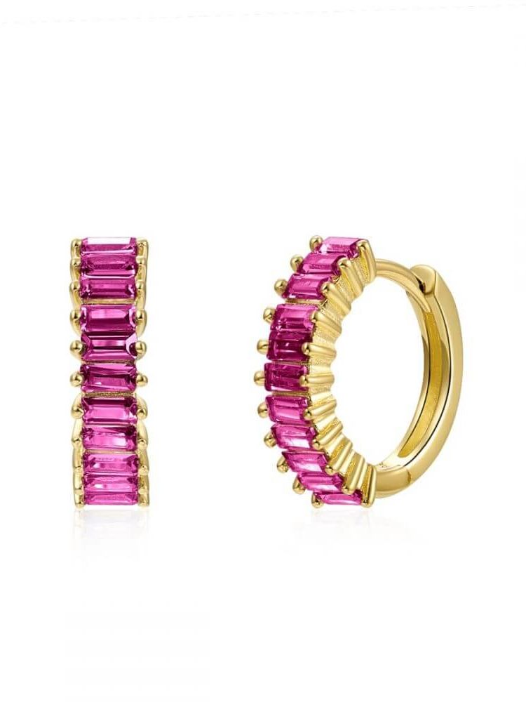 Le Marshand®  -  Joyería en plata 925, chapado en Oro 24K - Arito Barritas rosa - Diseños propios - Brazaletes, pulseras, collares y pendientes - Joyería online - Mallorca