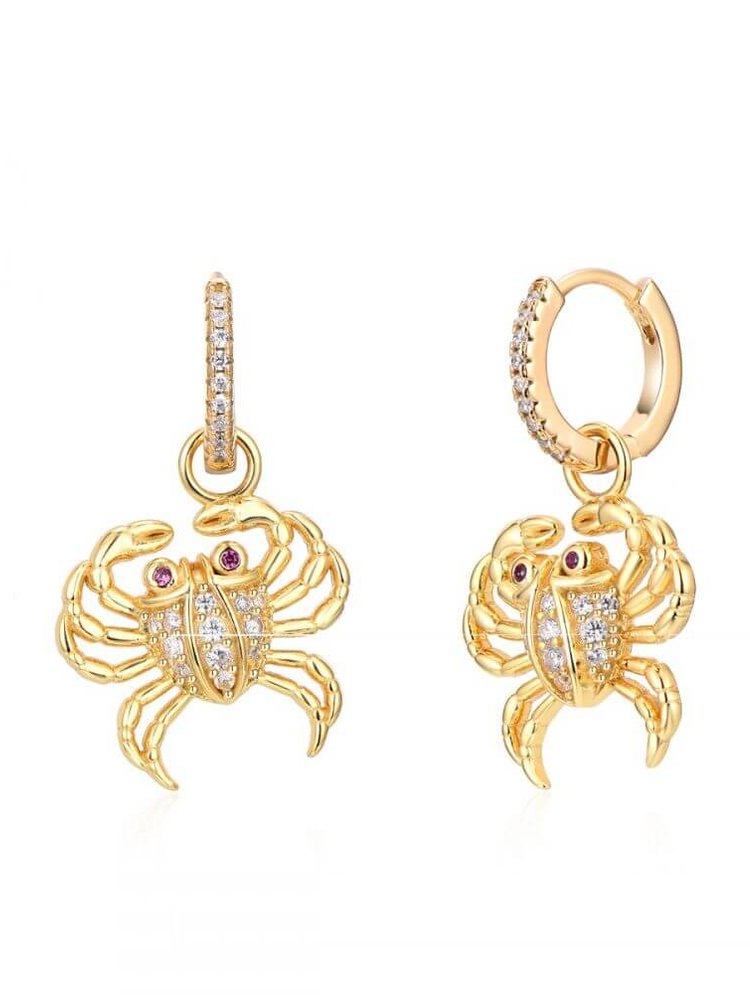 Le Marshand®  -  Joyería en plata 925, chapado en Oro 24K - Arito Lux Cangrejo - Diseños propios - Brazaletes, pulseras, collares y pendientes - Joyería online - Mallorca