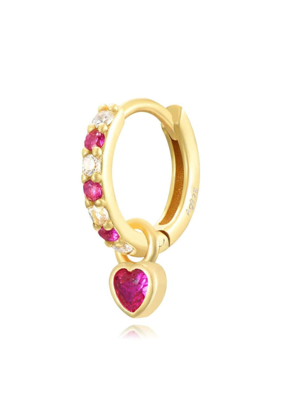 Le Marshand®  -  Joyería en plata 925, chapado en Oro 24K - Arito Petit Corazón (Rosa) - Diseños propios - Brazaletes, pulseras, collares y pendientes - Joyería online - Mallorca