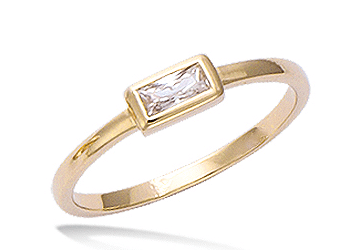 Le Marshand®  -  Joyería en plata 925, chapado en Oro 24K - Anillo circonita rectangular - Diseños propios - Brazaletes, pulseras, collares y pendientes - Joyería online - Mallorca