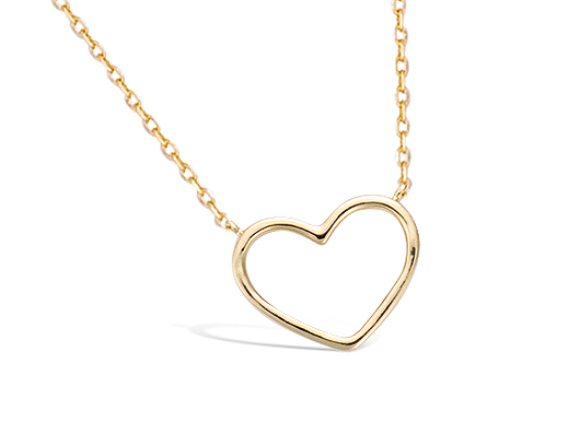 Le Marshand®  -  Joyería en plata 925, chapado en Oro 24K - Collar Corazón vacío - Diseños propios - Brazaletes, pulseras, collares y pendientes - Joyería online - Mallorca