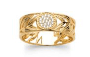 Le Marshand®  -  Joyería en plata 925, chapado en Oro 24K - Anillo hojas y pavé (RBJ) - Diseños propios - Brazaletes, pulseras, collares y pendientes - Joyería online - Mallorca