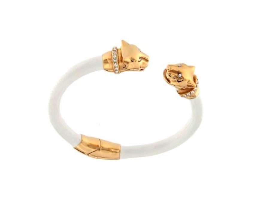 Le Marshand®  -  Joyería en plata 925, chapado en Oro 24K - Brazalete Animal Panther White & Gold - Diseños propios - Brazaletes, pulseras, collares y pendientes - Joyería online - Mallorca