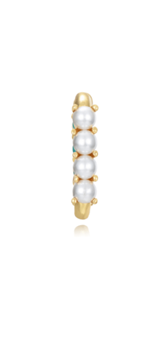 Le Marshand®  -  Joyería en plata 925, chapado en Oro 24K - Arito Lux Q Cuatro Perlas - Diseños propios - Brazaletes, pulseras, collares y pendientes - Joyería online - Mallorca