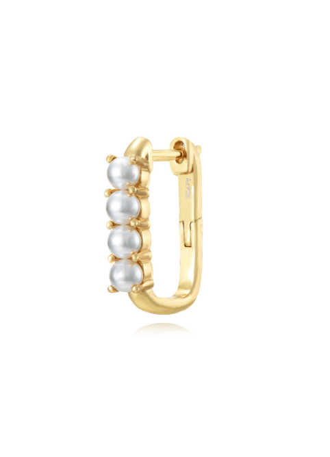 Le Marshand®  -  Joyería en plata 925, chapado en Oro 24K - Arito Lux Q Cuatro Perlas - Diseños propios - Brazaletes, pulseras, collares y pendientes - Joyería online - Mallorca