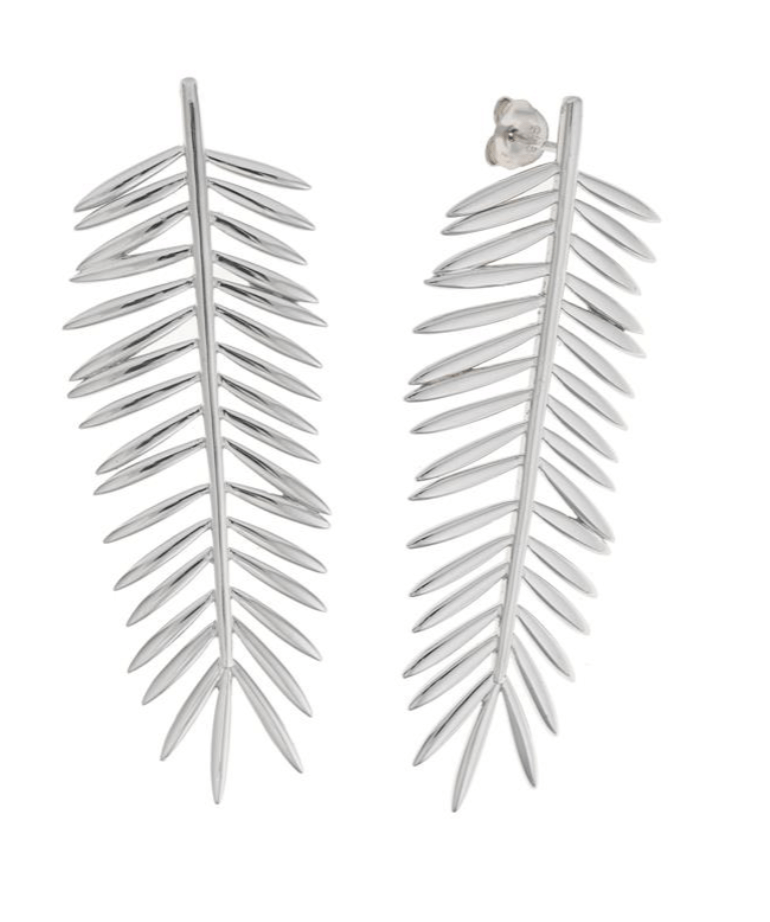 Le Marshand®  -  Joyería en plata 925, chapado en Oro 24K - Pendientes Hoja de Palma (Plata 925) - Diseños propios - Brazaletes, pulseras, collares y pendientes - Joyería online - Mallorca