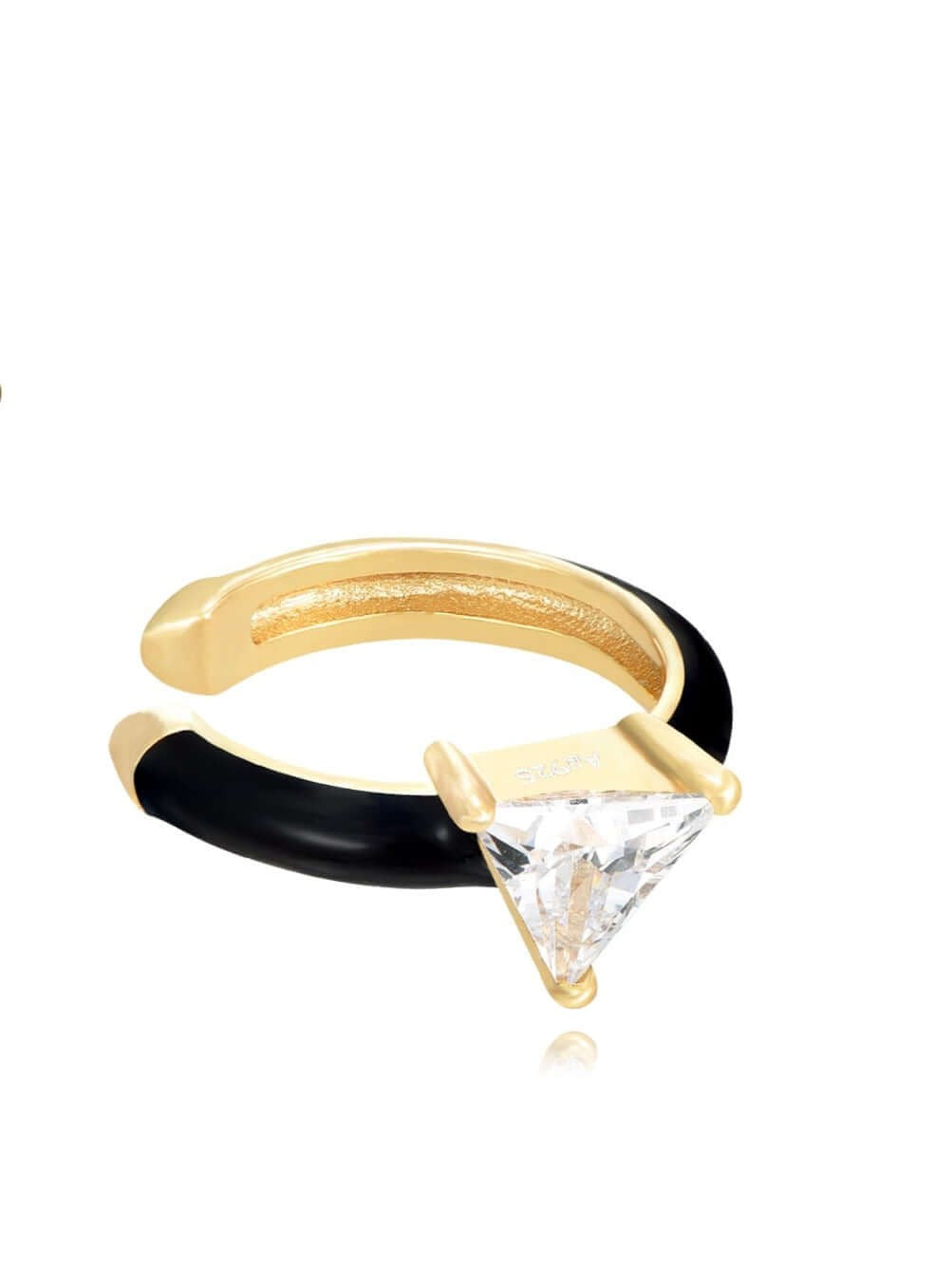 Le Marshand®  -  Joyería en plata 925, chapado en Oro 24K - Cuff Esmaltado negro y circonita - Diseños propios - Brazaletes, pulseras, collares y pendientes - Joyería online - Mallorca