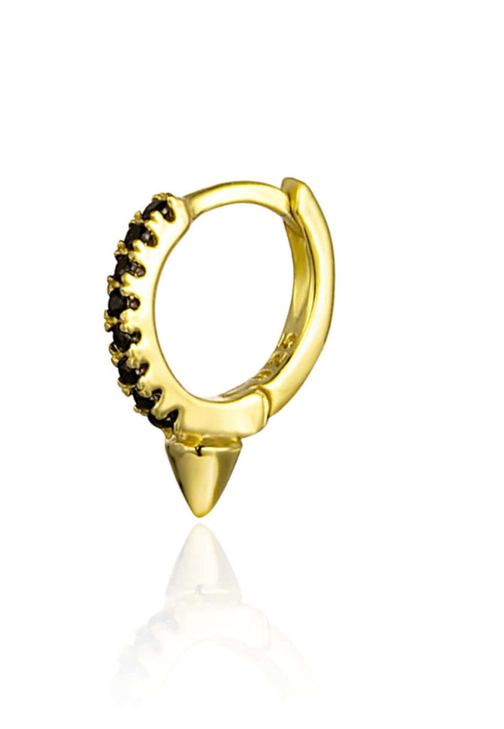 Le Marshand®  -  Joyería en plata 925, chapado en Oro 24K - Arito Pincho Uno Negro - Diseños propios - Brazaletes, pulseras, collares y pendientes - Joyería online - Mallorca