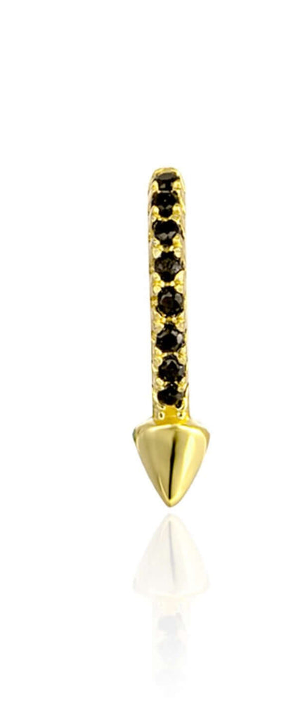 Le Marshand®  -  Joyería en plata 925, chapado en Oro 24K - Arito Pincho Uno Negro - Diseños propios - Brazaletes, pulseras, collares y pendientes - Joyería online - Mallorca