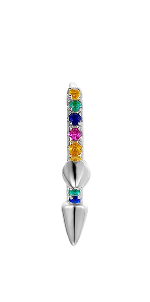 Le Marshand®  -  Joyería en plata 925, chapado en Oro 24K - Arito Tres Pinchos Colorines (Plata) - Diseños propios - Brazaletes, pulseras, collares y pendientes - Joyería online - Mallorca