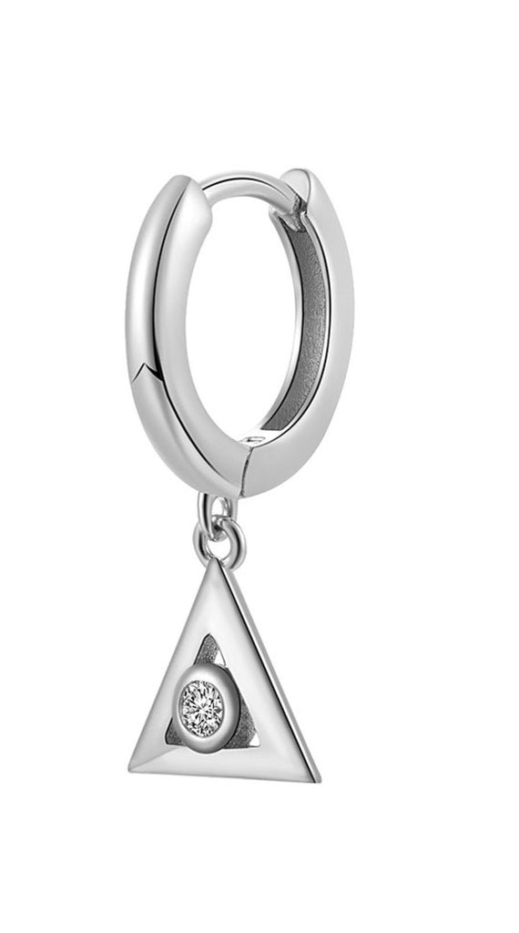 Le Marshand®  -  Joyería en plata 925, chapado en Oro 24K - Arito Circ Triángulo (Plata) - Diseños propios - Brazaletes, pulseras, collares y pendientes - Joyería online - Mallorca