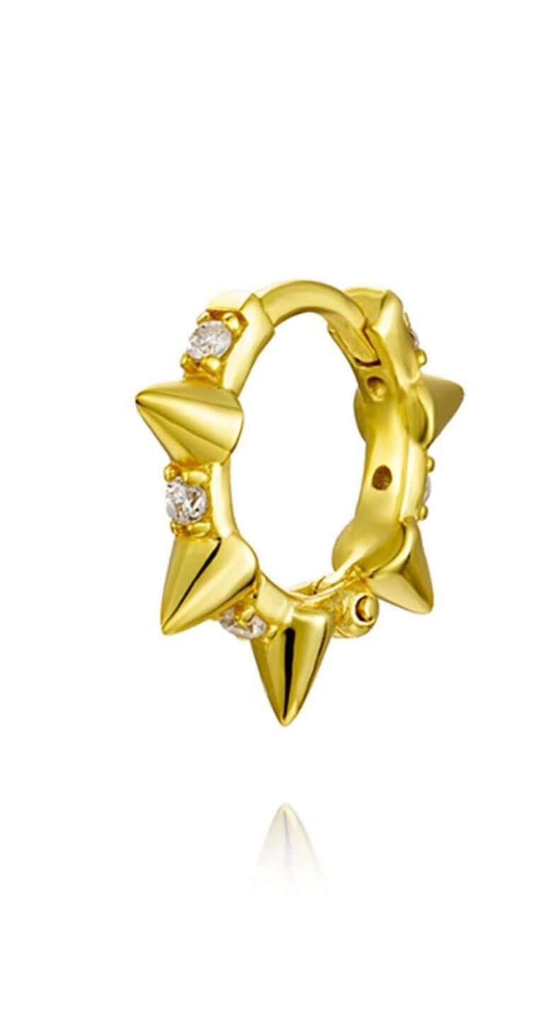 Le Marshand®  -  Joyería en plata 925, chapado en Oro 24K - Arito 5 Pinchos y Circonitas - Diseños propios - Brazaletes, pulseras, collares y pendientes - Joyería online - Mallorca