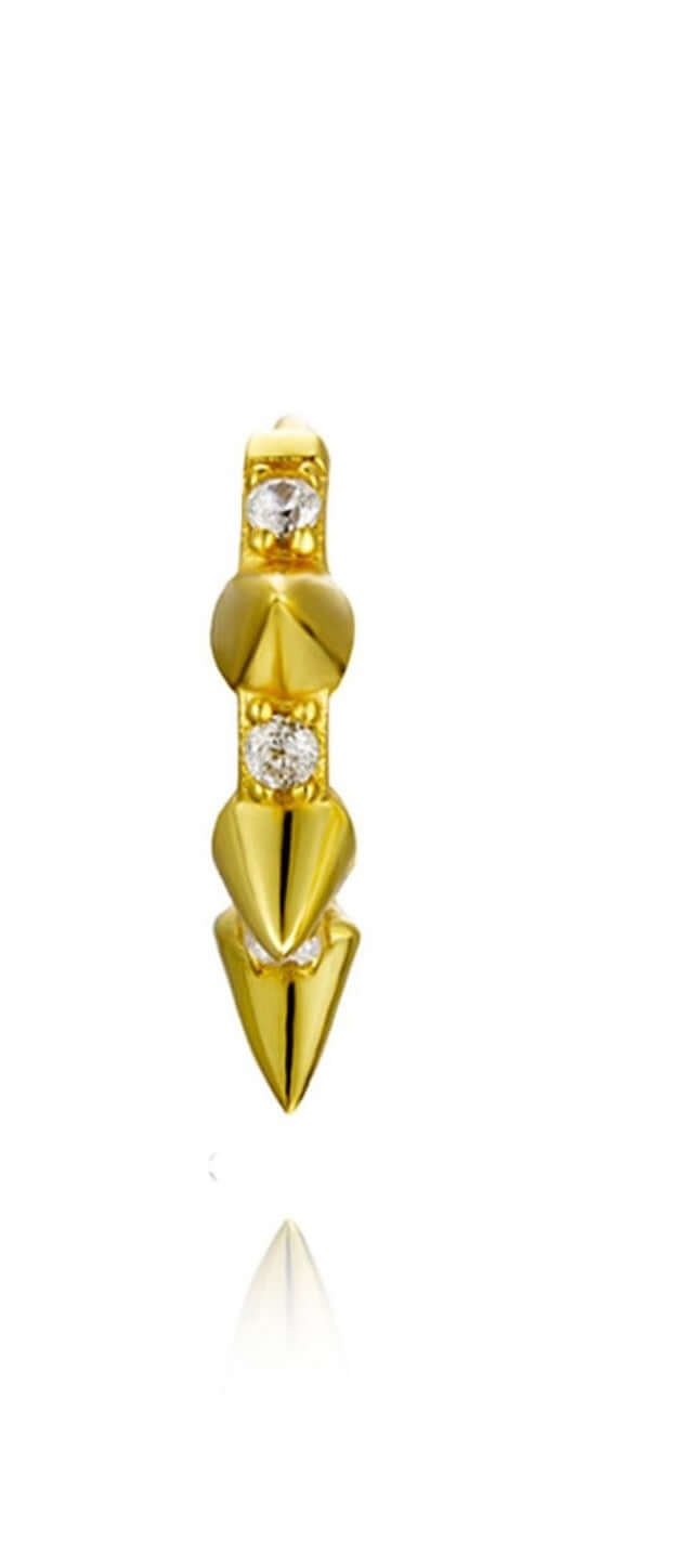Le Marshand®  -  Joyería en plata 925, chapado en Oro 24K - Arito 5 Pinchos y Circonitas - Diseños propios - Brazaletes, pulseras, collares y pendientes - Joyería online - Mallorca