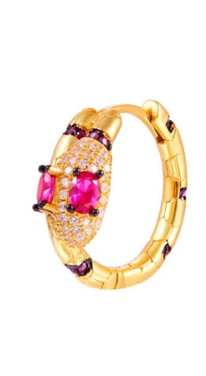 Le Marshand®  -  Joyería en plata 925, chapado en Oro 24K - Arito Lux Serpiente Rosa - Diseños propios - Brazaletes, pulseras, collares y pendientes - Joyería online - Mallorca