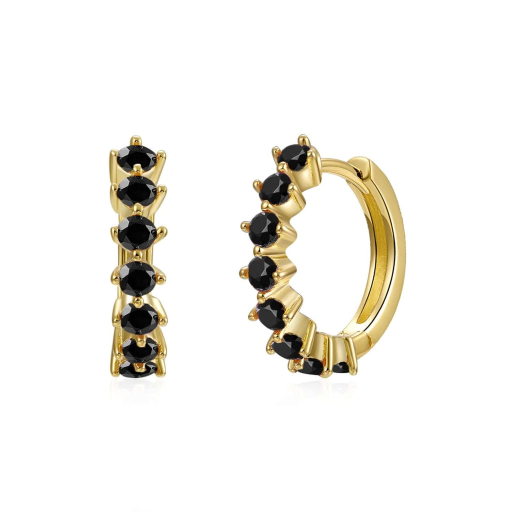 Le Marshand®  -  Joyería en plata 925, chapado en Oro 24K - Arito Circulitos Negro - Diseños propios - Brazaletes, pulseras, collares y pendientes - Joyería online - Mallorca