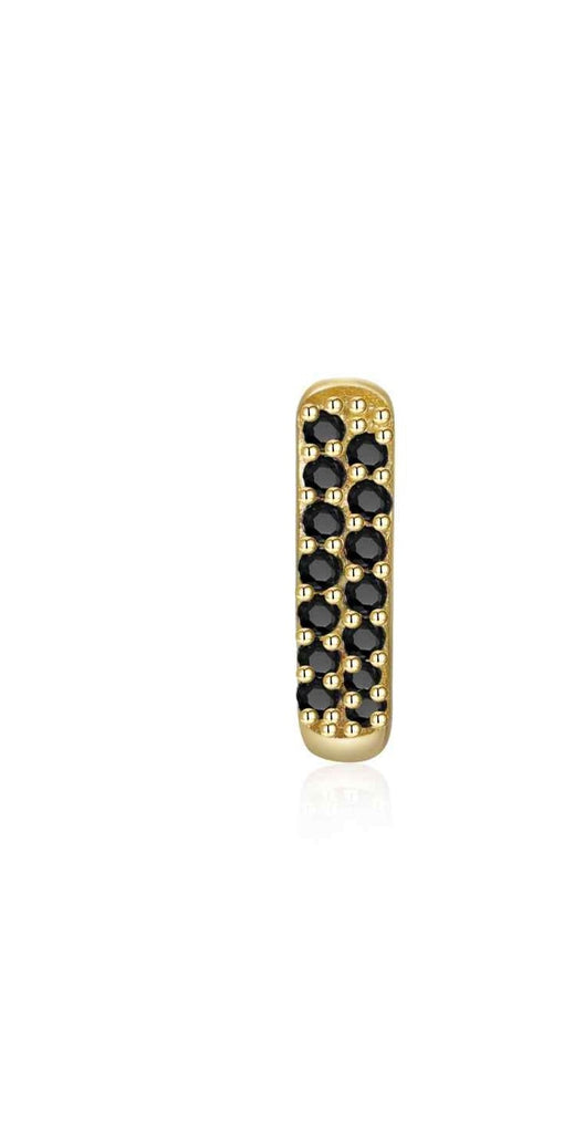 Le Marshand®  -  Joyería en plata 925, chapado en Oro 24K - Arito Round Negro - Diseños propios - Brazaletes, pulseras, collares y pendientes - Joyería online - Mallorca