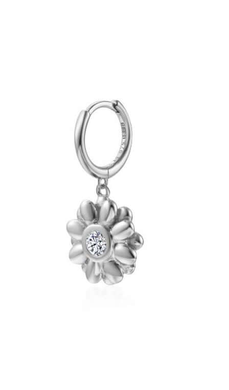 Le Marshand®  -  Joyería en plata 925, chapado en Oro 24K - Arito Flor Margarita (Plata) - Diseños propios - Brazaletes, pulseras, collares y pendientes - Joyería online - Mallorca