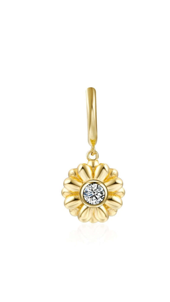 Le Marshand®  -  Joyería en plata 925, chapado en Oro 24K - Arito Flor Margarita - Diseños propios - Brazaletes, pulseras, collares y pendientes - Joyería online - Mallorca