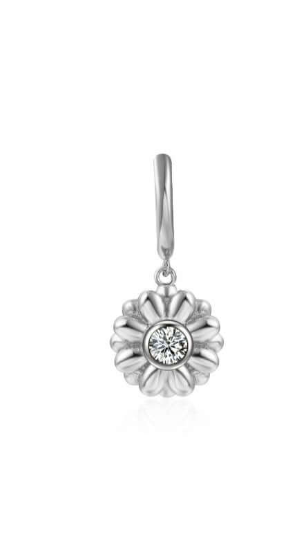 Le Marshand®  -  Joyería en plata 925, chapado en Oro 24K - Arito Flor Margarita (Plata) - Diseños propios - Brazaletes, pulseras, collares y pendientes - Joyería online - Mallorca