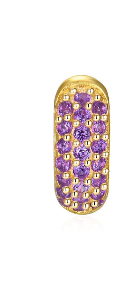 Le Marshand®  -  Joyería en plata 925, chapado en Oro 24K - Arito Round Mini Lila - Diseños propios - Brazaletes, pulseras, collares y pendientes - Joyería online - Mallorca