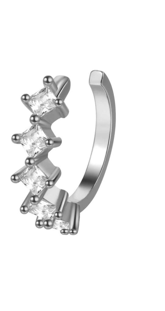 Le Marshand®  -  Joyería en plata 925, chapado en Oro 24K - Cuff 5 circonitas (Plata) - Diseños propios - Brazaletes, pulseras, collares y pendientes - Joyería online - Mallorca