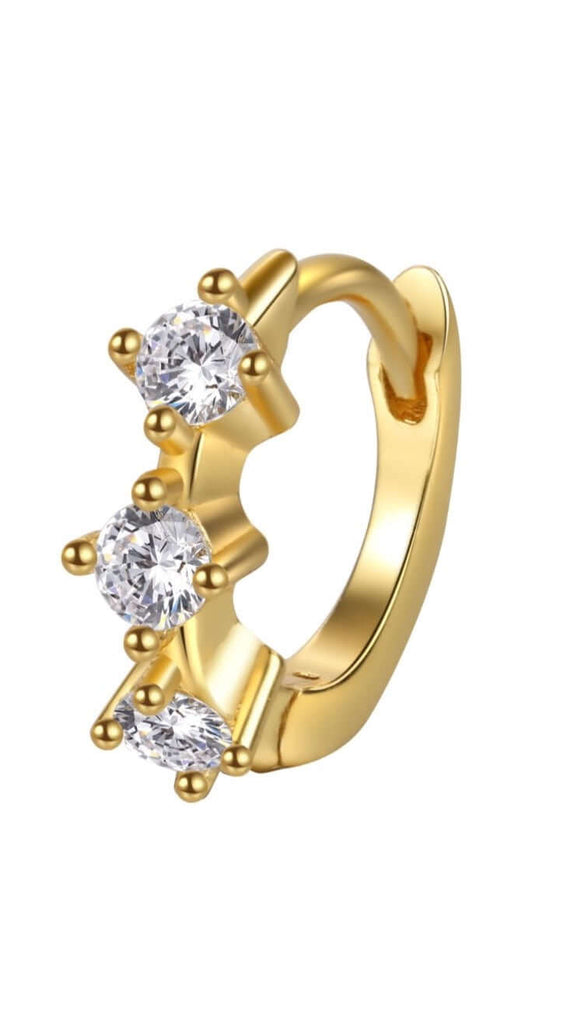 Le Marshand®  -  Joyería en plata 925, chapado en Oro 24K - Arito 3 triple circonitas - Diseños propios - Brazaletes, pulseras, collares y pendientes - Joyería online - Mallorca