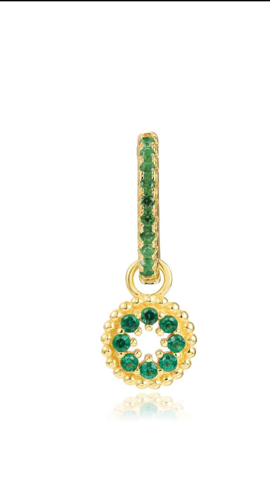 Le Marshand®  -  Joyería en plata 925, chapado en Oro 24K - Arito Donut verde - Diseños propios - Brazaletes, pulseras, collares y pendientes - Joyería online - Mallorca