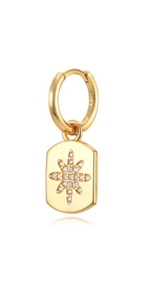 Le Marshand®  -  Joyería en plata 925, chapado en Oro 24K - Arito Plaquita Estrella - Diseños propios - Brazaletes, pulseras, collares y pendientes - Joyería online - Mallorca