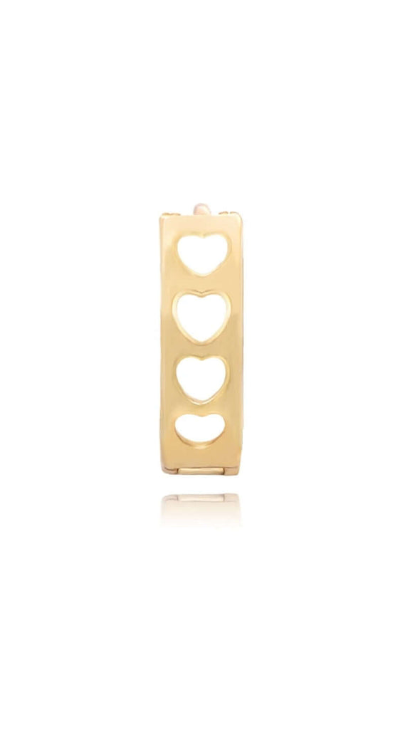 Le Marshand®  -  Joyería en plata 925, chapado en Oro 24K - Arito Grueso Triple Circonitas y corazones - Diseños propios - Brazaletes, pulseras, collares y pendientes - Joyería online - Mallorca