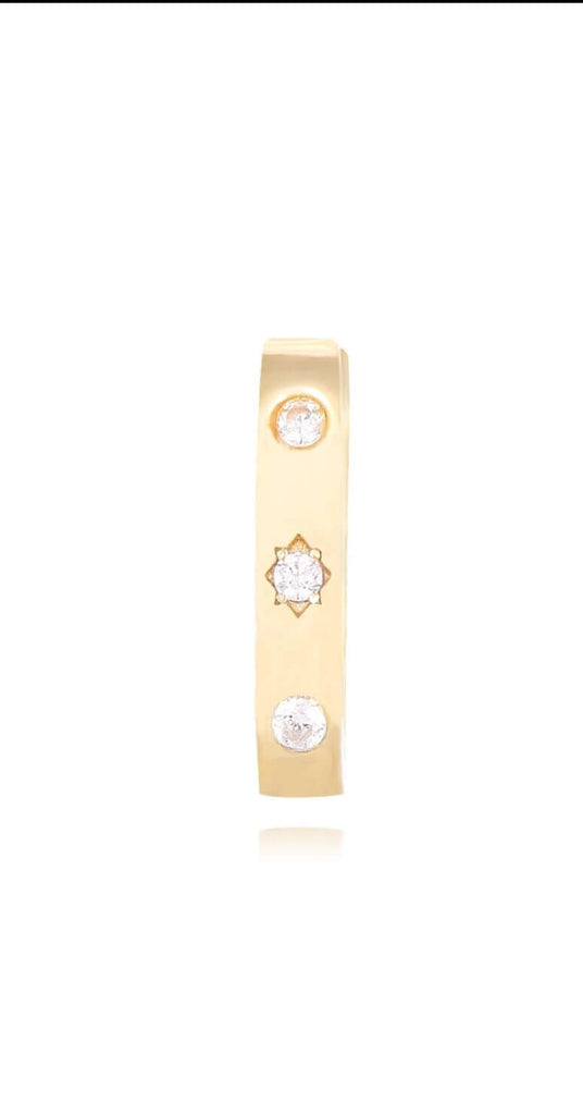 Le Marshand®  -  Joyería en plata 925, chapado en Oro 24K - Arito Uno Tres Brillantitos - Diseños propios - Brazaletes, pulseras, collares y pendientes - Joyería online - Mallorca