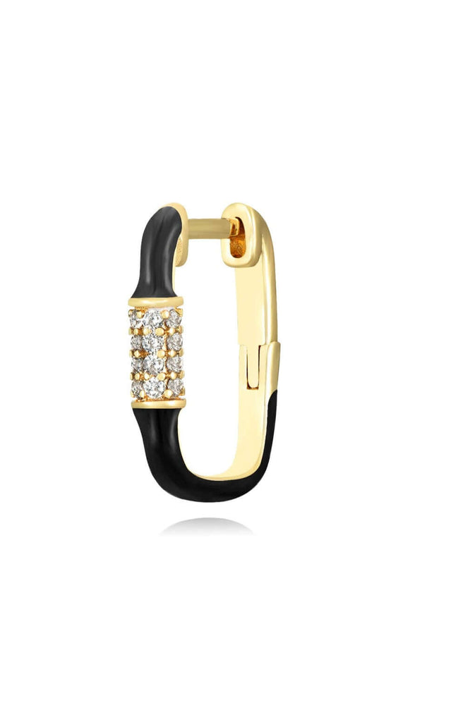 Le Marshand®  -  Joyería en plata 925, chapado en Oro 24K - Arito Q Tuerca Negro - Diseños propios - Brazaletes, pulseras, collares y pendientes - Joyería online - Mallorca