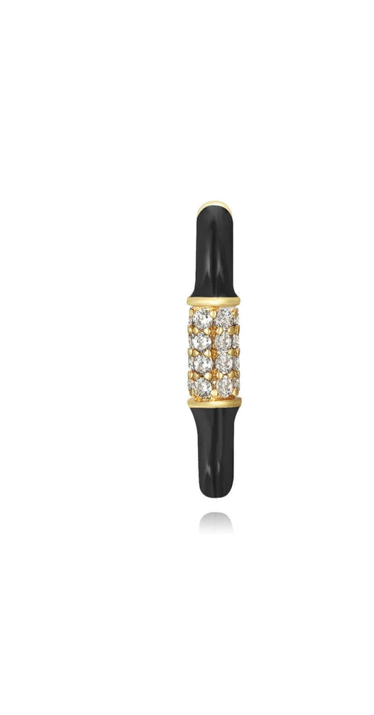 Le Marshand®  -  Joyería en plata 925, chapado en Oro 24K - Arito Q Tuerca Negro - Diseños propios - Brazaletes, pulseras, collares y pendientes - Joyería online - Mallorca