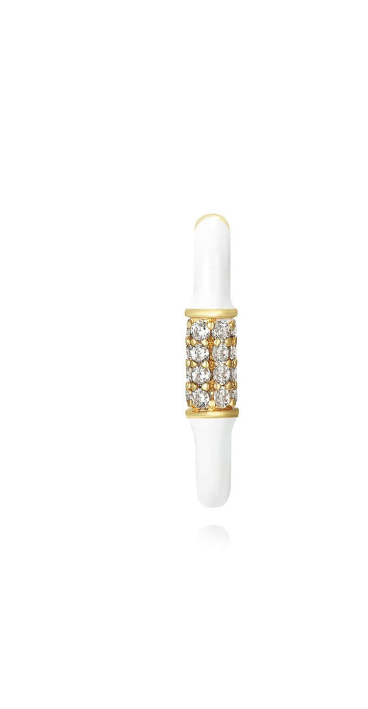 Le Marshand®  -  Joyería en plata 925, chapado en Oro 24K - Arito Q Tuerca Blanco - Diseños propios - Brazaletes, pulseras, collares y pendientes - Joyería online - Mallorca