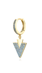 Le Marshand®  -  Joyería en plata 925, chapado en Oro 24K - Arito Triángulo azul - Diseños propios - Brazaletes, pulseras, collares y pendientes - Joyería online - Mallorca