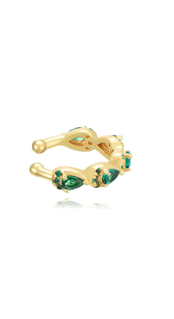 Le Marshand®  -  Joyería en plata 925, chapado en Oro 24K - Cuff Lux 20 Gotas verdes - Diseños propios - Brazaletes, pulseras, collares y pendientes - Joyería online - Mallorca